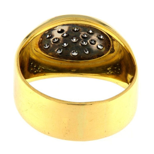Bague 65.5 Bague chevalière or jaune et blanc diamants taille huit-huit 58 Facettes G3193
