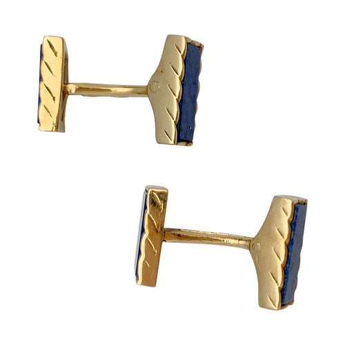 Boutons de manchette Boutons de manchette en or jaune et lapis lazuli. 58 Facettes 31459