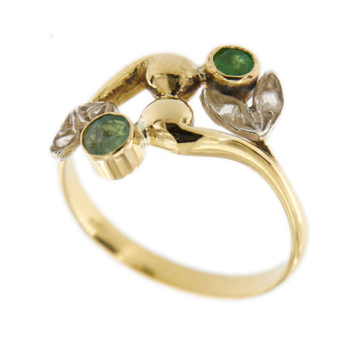 Bague 53 Bague Feuillage émeraudes et diamants 58 Facettes 29565