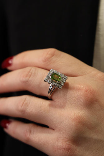 Bague 55 Bague Or blanc  Péridot 58 Facettes 1613467CN