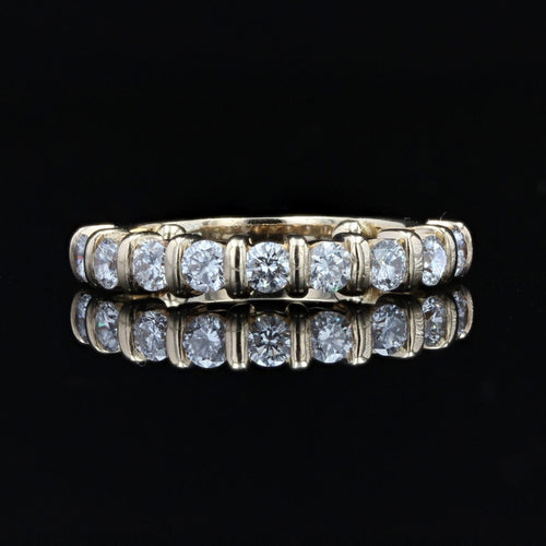 Bague 50 Alliance or jaune diamants occasion 58 Facettes 22-149