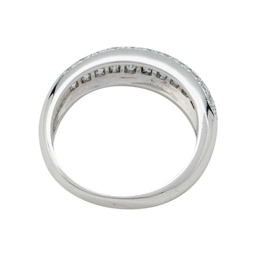 Bague 49 Bague jonc en or blanc, diamants. 58 Facettes 31460