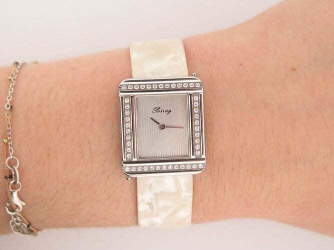 Montre montre POIRAY ma premiere diamants quartz 27 mm acier diamonds 58 Facettes 252079