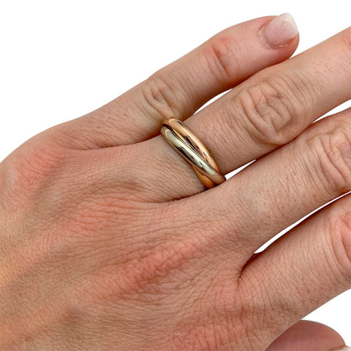 Bague 59 Bague Cartier, Trinity, trois ors, petit modèle. 58 Facettes 32474