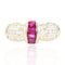 Bague 57 Bague jonc diamants rubis calibrés 58 Facettes 21-832