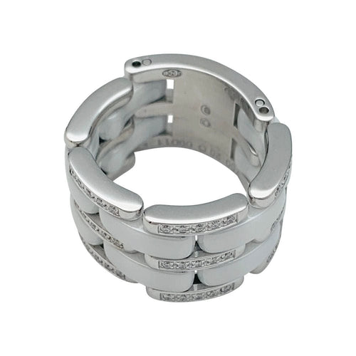Bague 58 Bague Chanel, "Ultra", or blanc, céramique blanche et diamants. 58 Facettes 32716