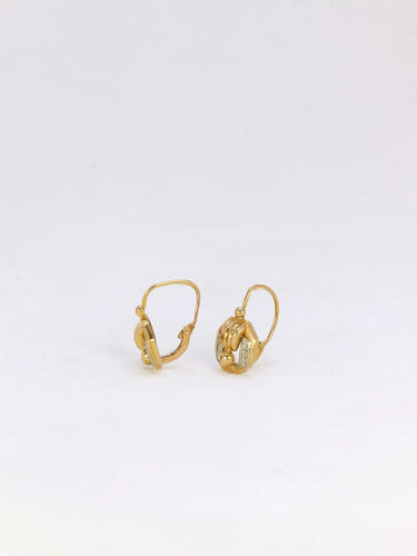 Boucles d'oreilles Dormeuses Art-Déco Or jaune et blanc 58 Facettes J269