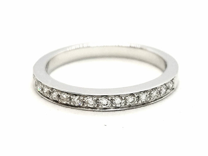 Bague 53 Bague Demie alliance Or blanc Diamant 58 Facettes 578766RV