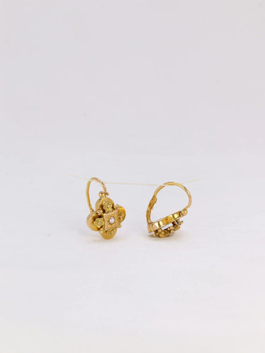 Boucles d'oreilles Dormeuses en or jaune et perles fines 58 Facettes J268