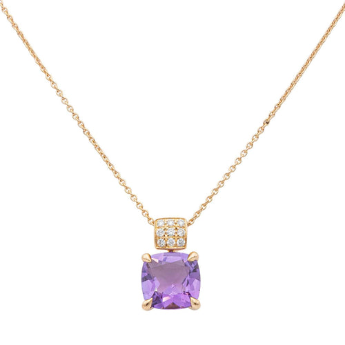 Collier Isabelle Langlois Collier Pendentif Pavé de Paris Or rose Améthyste 58 Facettes 2555962CN