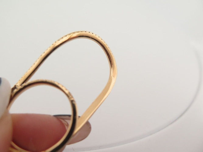 Bague 54 bague 2 doigts en or jaune 18k et 74 diamants 0.296ct 58 Facettes 247853