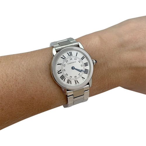 Montre Montre Cartier, "Ronde Solo", acier. 58 Facettes 31860