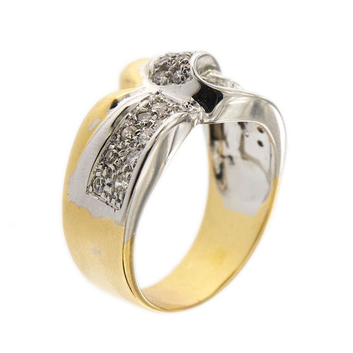 Bague 59 Bagues ruban 2 ors diamants 58 Facettes 14836
