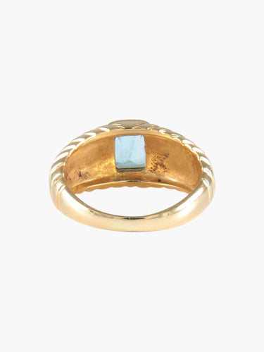 Bague Or Jaune / Aigue-marine / 49 BAGUE OR & AIGUE-MARINE 58 Facettes BO/220011 STA