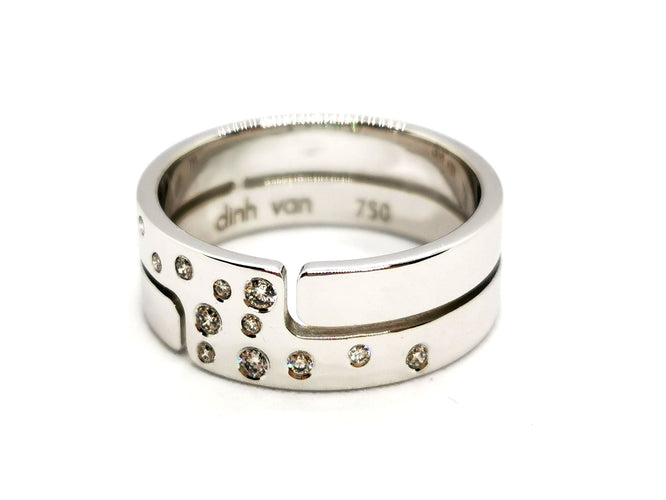Bague 53 Dinh Van Bague Seventies Or blanc Diamant 58 Facettes 1505954CN