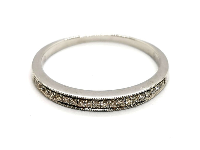 Bague 56 Bague Demie alliance Or blanc Diamant 58 Facettes 1178324CD