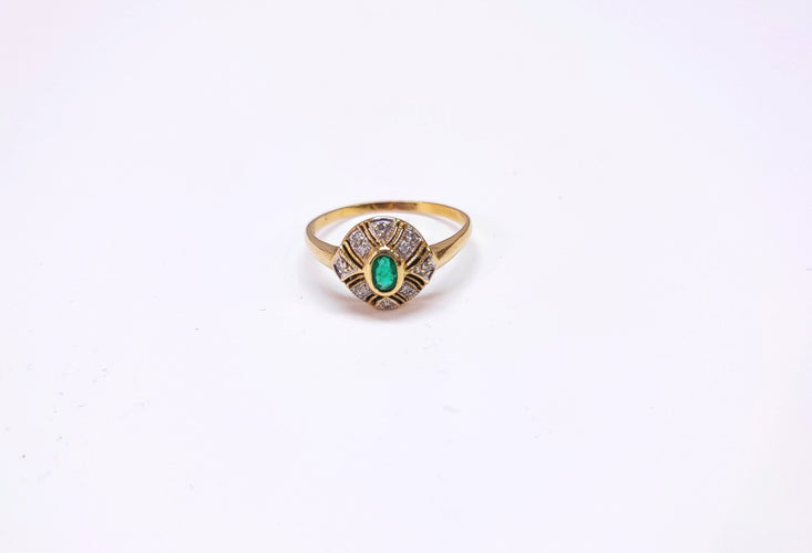 Bague 58 Bague émeraude et diamants 58 Facettes RA-615/8