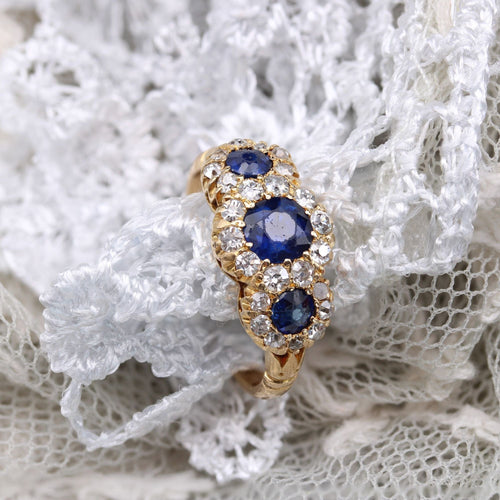 Bague 54 Bague ancienne saphirs diamants 58 Facettes 22-610