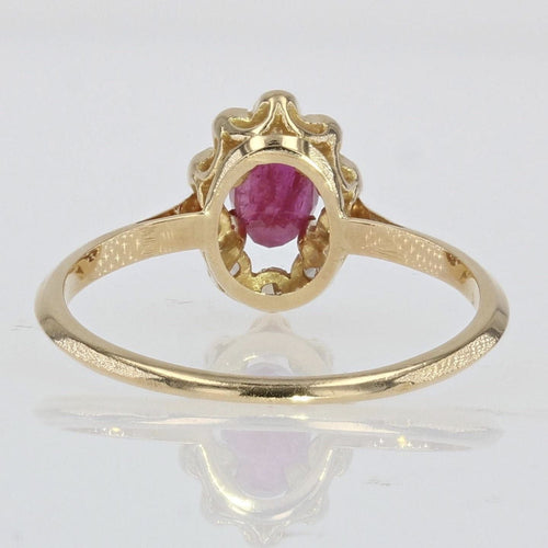 Bague 56 Bague pompadour rubis diamant 58 Facettes 21-572
