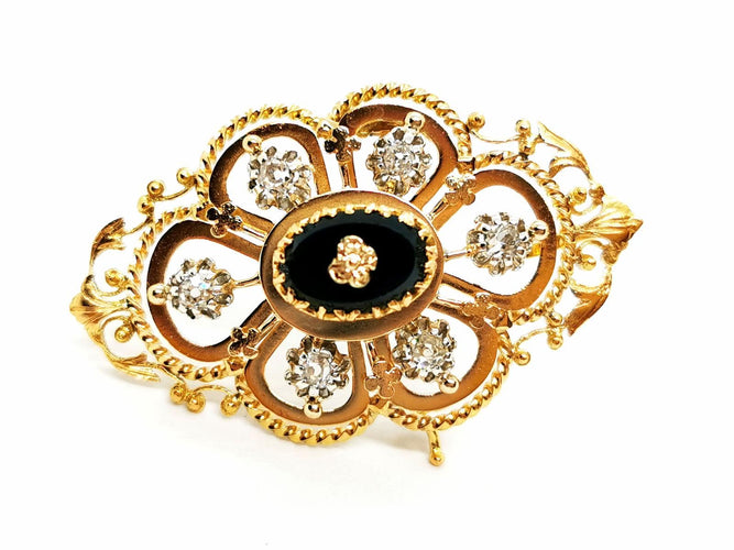 Broche Broche Art déco Or jaune Onyx 58 Facettes 1599613CN