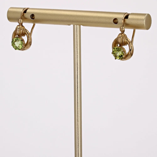 Boucles d'oreilles Dormeuses or jaune et péridots 58 Facettes 15-116
