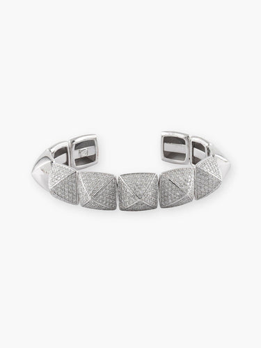 Bracelet Bracelet "Pyramide" Or Blanc et Brillants 58 Facettes 210016