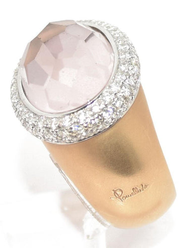 Bague Bague signée Pomellato or rose ornée d'une morganite facettée 58 Facettes