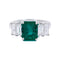 Bague 55 Bague émeraude or blanc, diamants. 58 Facettes 32365