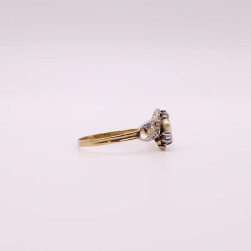 Bague Bague 2 ors, composée d’une perle et de 2 diamants 58 Facettes