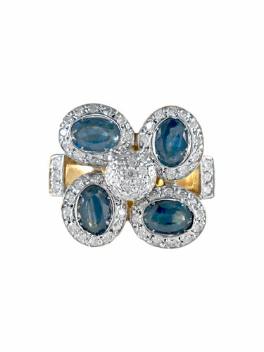 Bague 52 Bague Saphirs et Diamants 58 Facettes