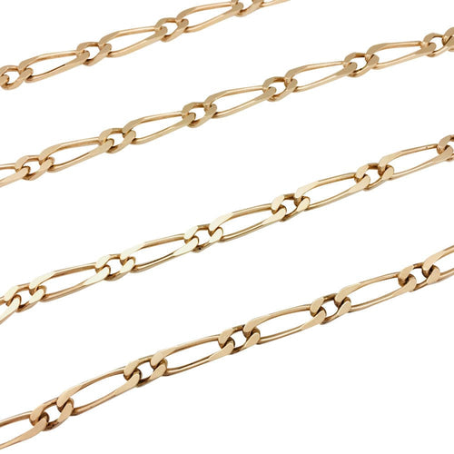 Collier Chaîne maille figaro en or rose. 58 Facettes 31723
