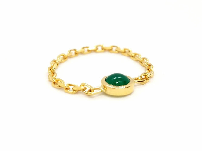 Bague 55 Bague Chaînette Or jaune Agate 58 Facettes 843306CD