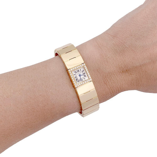 Montre Montre Cartier, "Tank Lingot", or jaune, diamants. 58 Facettes 32821