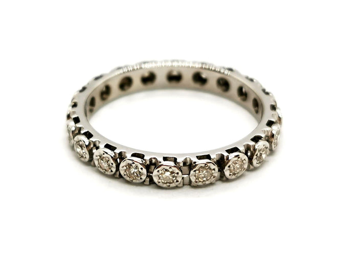 Bague 54 Bague Alliance Or blanc Diamant 58 Facettes 1350047CN