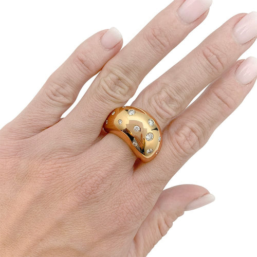 Bague 54 Bague Fred, "Mouvementée", or jaune, diamants. 58 Facettes 31506
