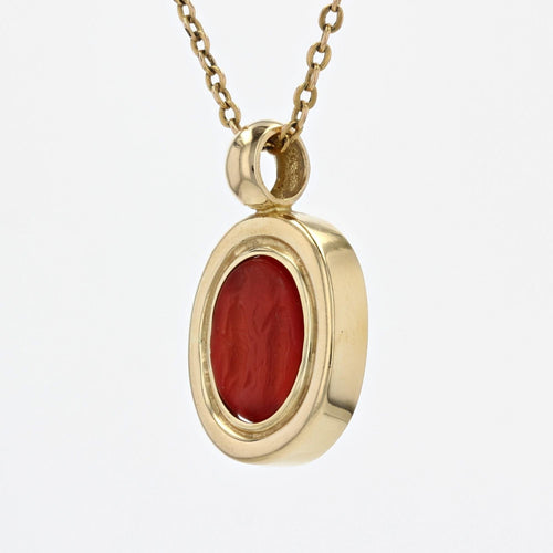 Collier Pendentif ancien or jaune intaille 58 Facettes 21-791