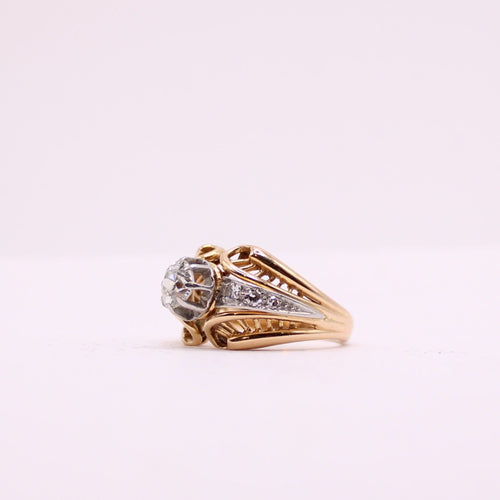 Bague 52 Bague Solitaire Art Déco Diamant 0.60 ct 58 Facettes