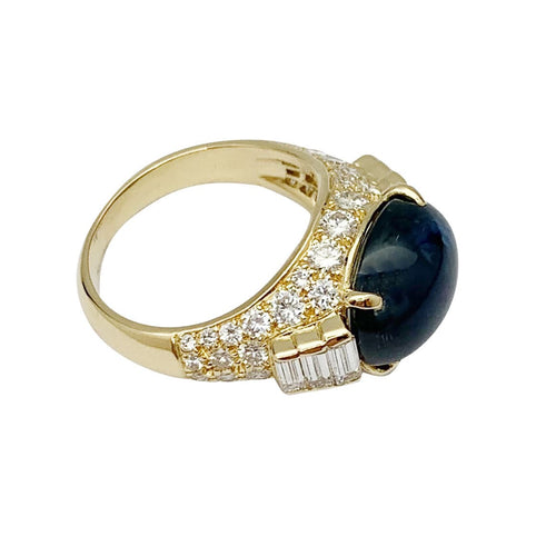 Bague 54 Bague saphir en or jaune et diamants. 58 Facettes 30727