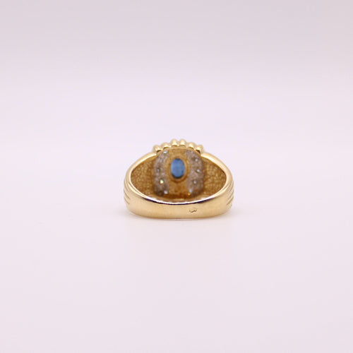 Bague Bague vintage saphir et diamants sur or jaune 58 Facettes