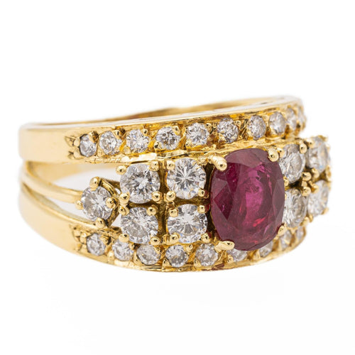 Bague 51 Bague Bandeau Or jaune Rubis 58 Facettes 2406400CN