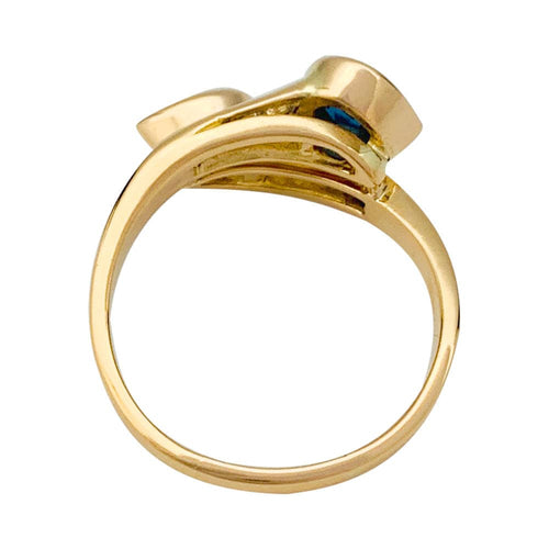 Bague 53 Bague "Toi & Moi" vintage, saphir et diamants. 58 Facettes 31644