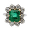 Bague 57 Bague Marguerite Or blanc Emeraude 58 Facettes 2735889CN