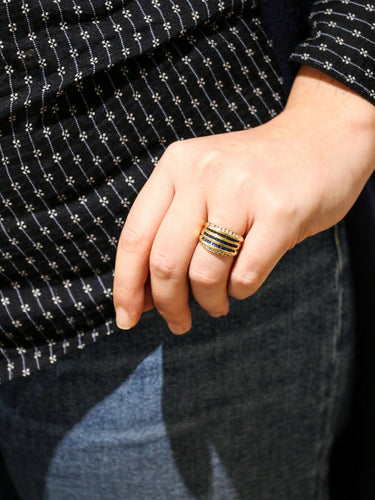 Bague Bague vintage en or, saphirs et diamants 58 Facettes 610