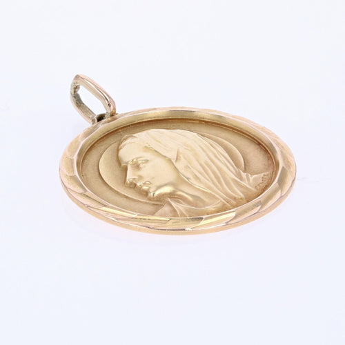 Pendentif Médaille or jaune Vierge Marie auréolée 58 Facettes CVP65