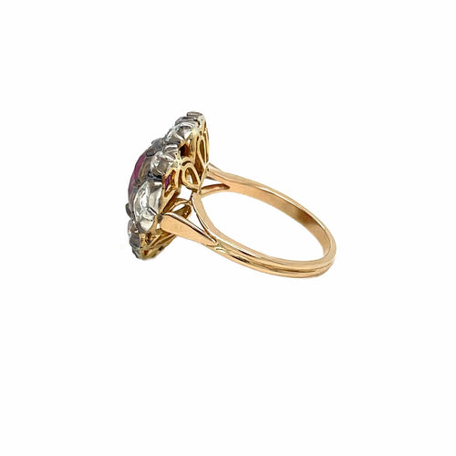Bague 53 Bague Or rose Argent Diamants Rubis 58 Facettes