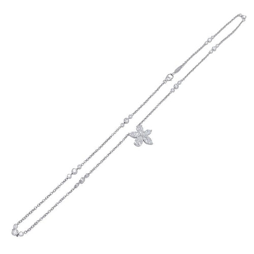 Collier Collier Tiffany & Co., "Victoria, pendentif en corolle de fleur", platine, diamants. 58 Facettes 32130