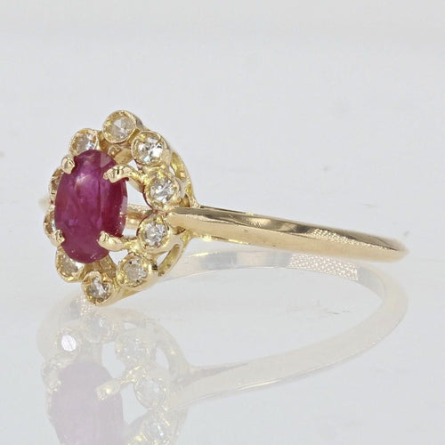 Bague 56 Bague pompadour rubis diamant 58 Facettes 21-572
