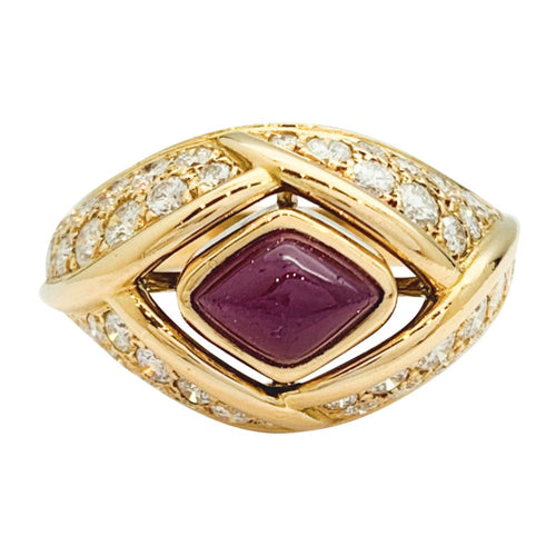 Bague 54 Bague Cartier en or jaune, diamants et rubis. 58 Facettes 31807