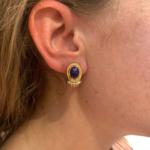 Boucles d'oreilles Boucles d'oreilles Boucheron, "Jaïpur", deux ors, lapis lazuli. 58 Facettes 33266