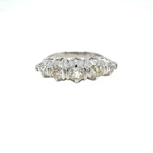 Bague 55 Bague Art Déco Or Diamant "Five-Stone" 58 Facettes